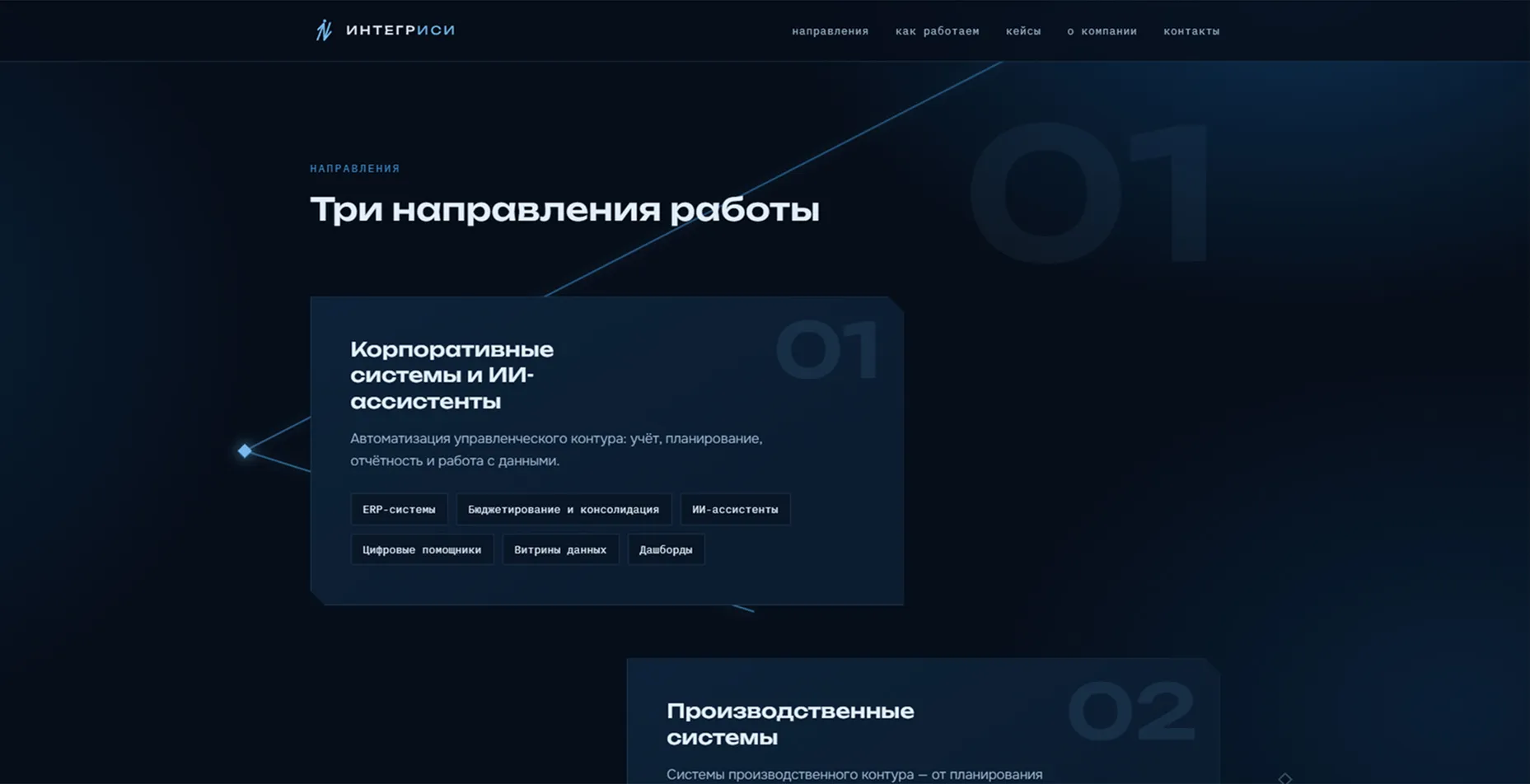 Скриншот сервиса: Корпоративный сайт ИТ-интегратора «ИНТЕГРИСИ»