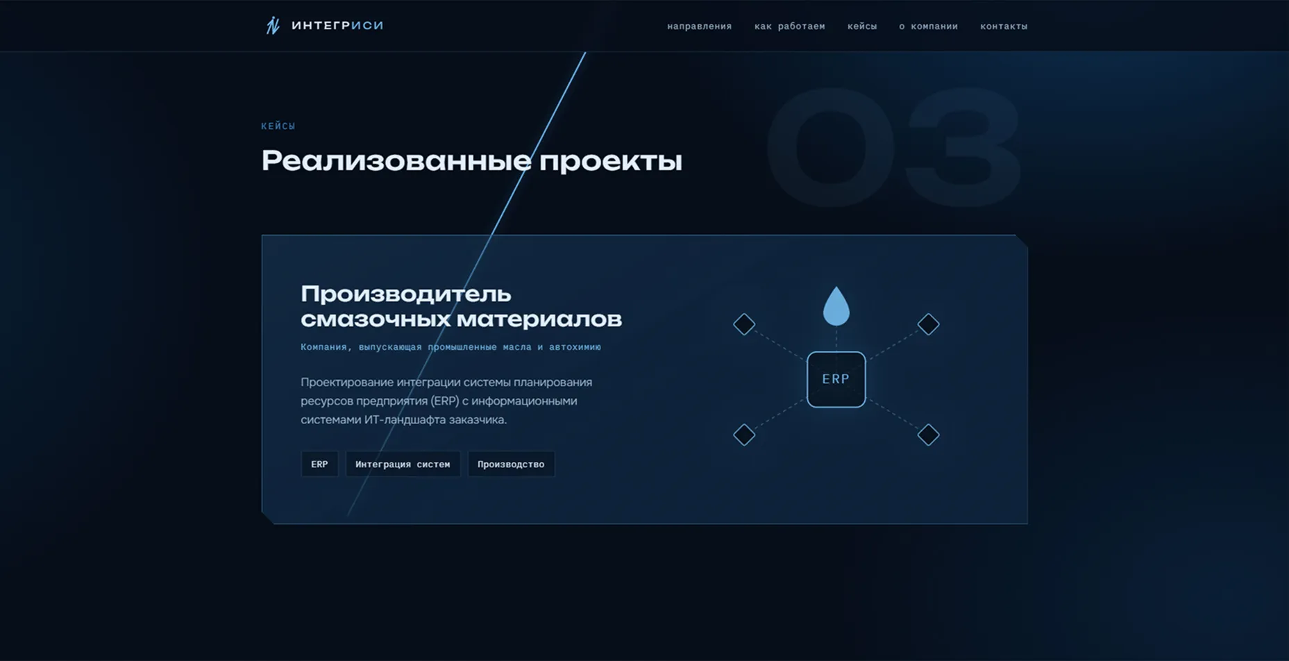 Скриншот сервиса: Корпоративный сайт ИТ-интегратора «ИНТЕГРИСИ»